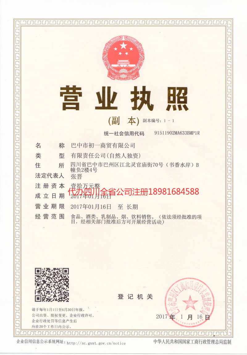 罗江罗江初一商贸有限公司